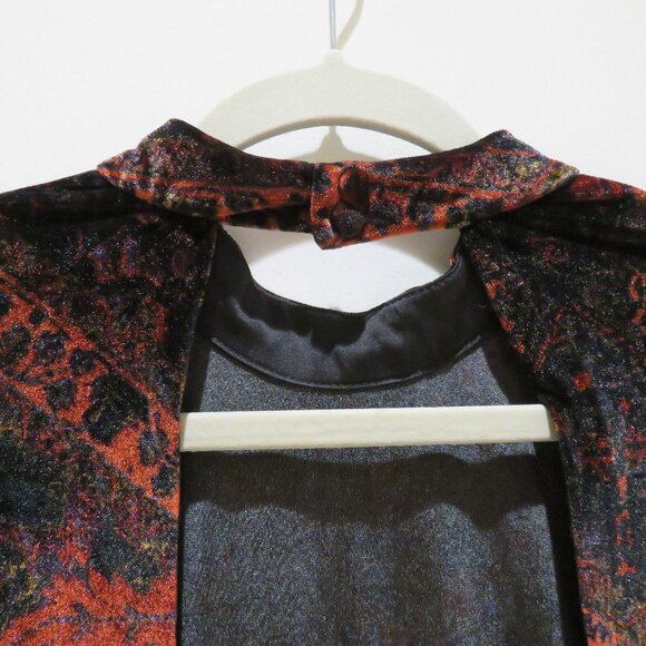 FREE PEOPLE Onyx Red Velvet Cut Out Romper Goth Whimsigoth Morticia Friends Sz 4 - Picture 11 of 13